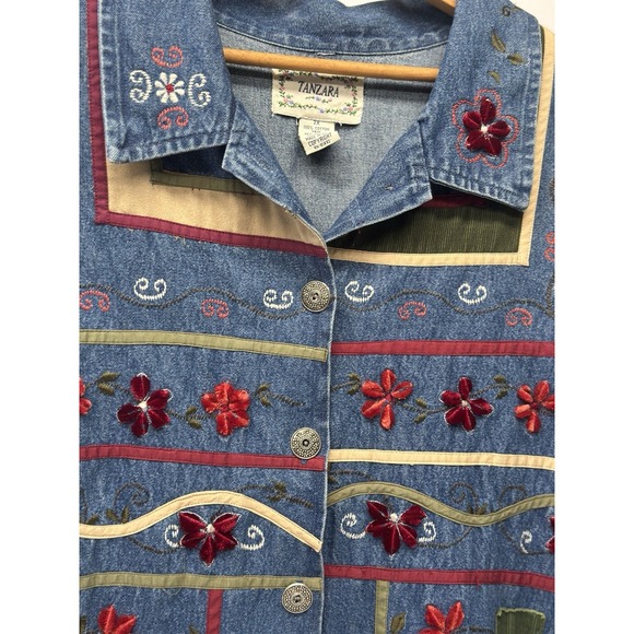 Tanzara Denim Jacket Womens‎  2X Embroidered Excellent Condition - Picture 7 of 16